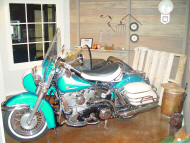 One of the four motorcycles that Marv's restored